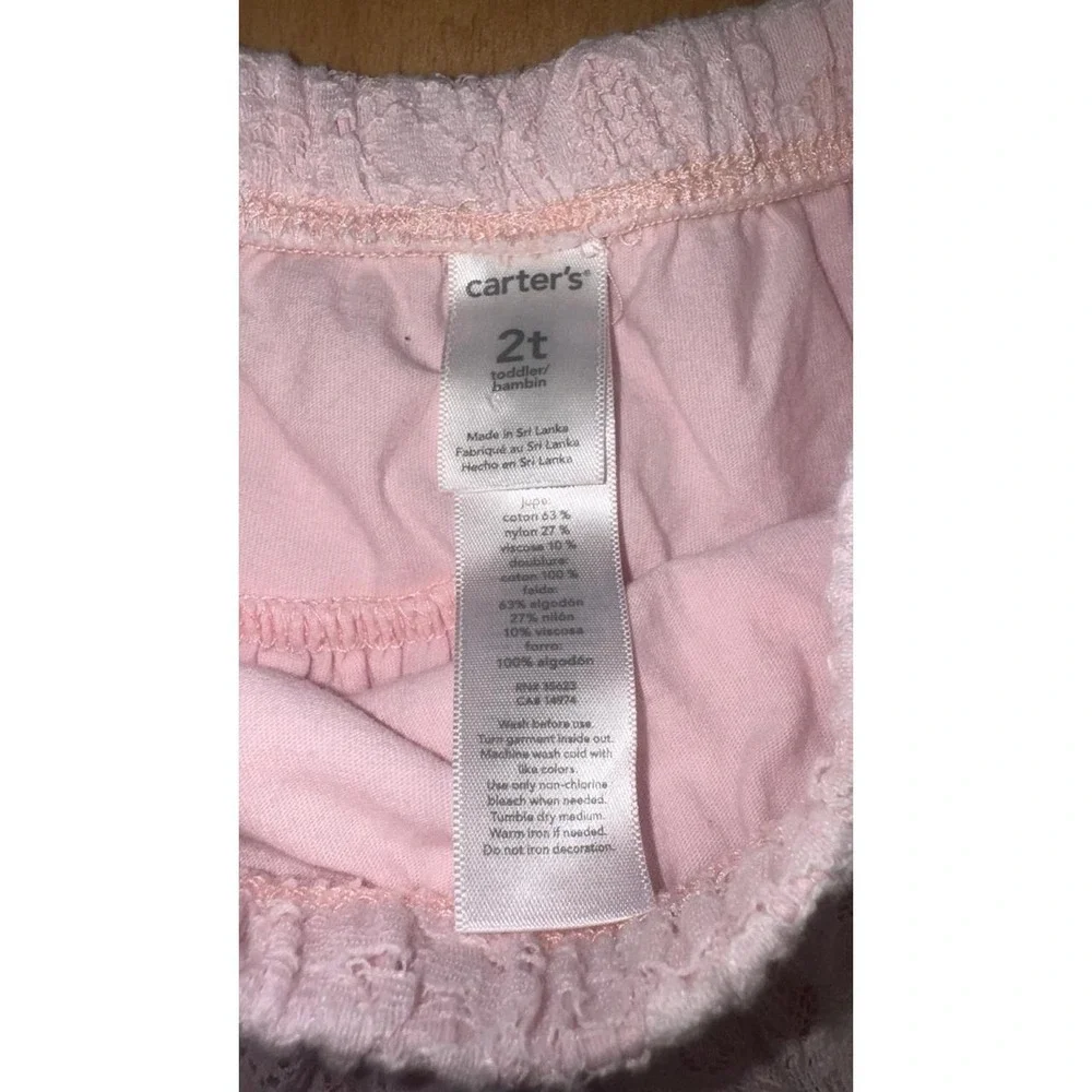 Carters Pink‎ Lace Skirt and Cat & Jack Floral Leggings Set Toddler Girls 2T